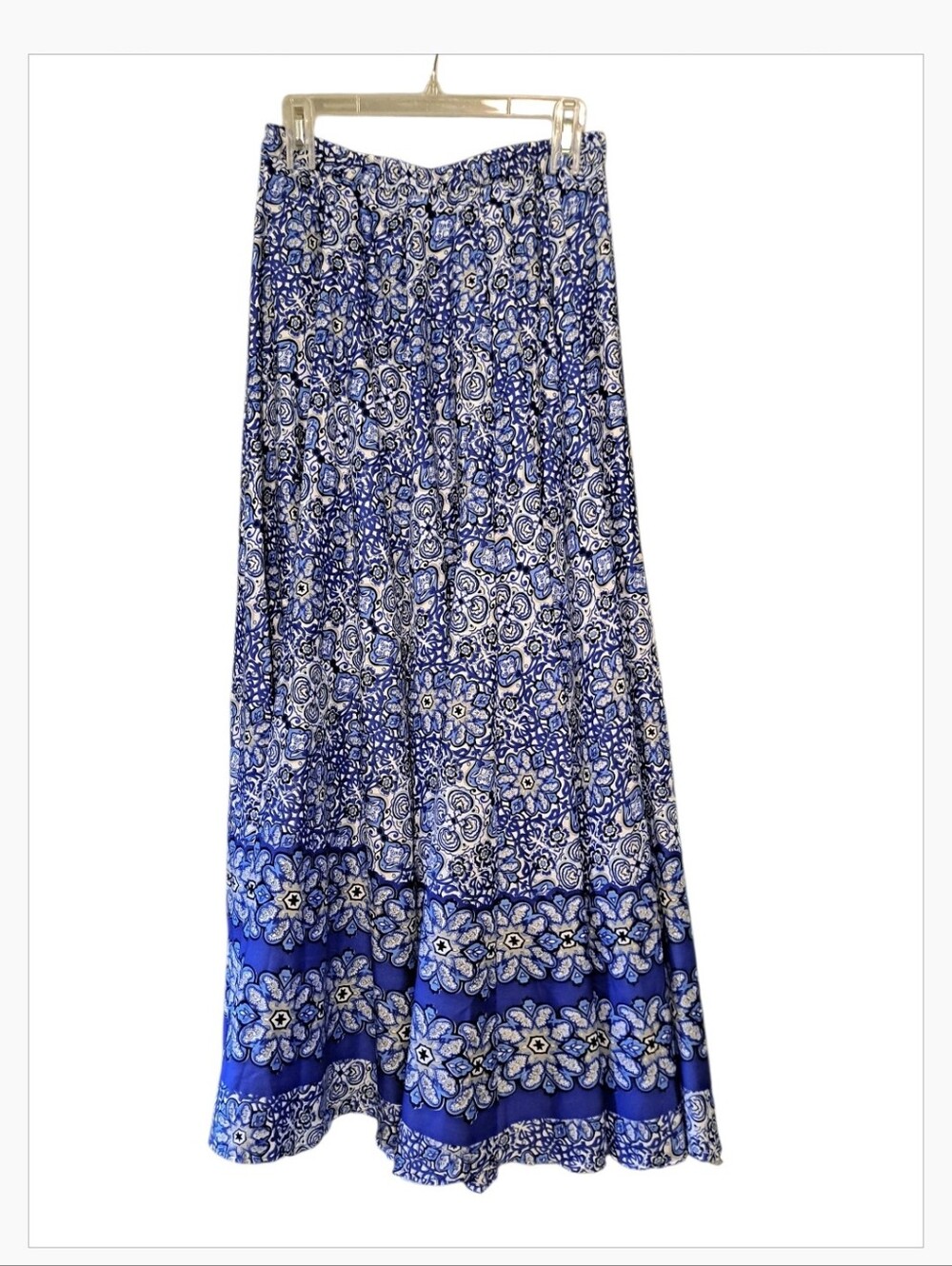 Cupio Lightweight Blue Floral Maxi Skirt